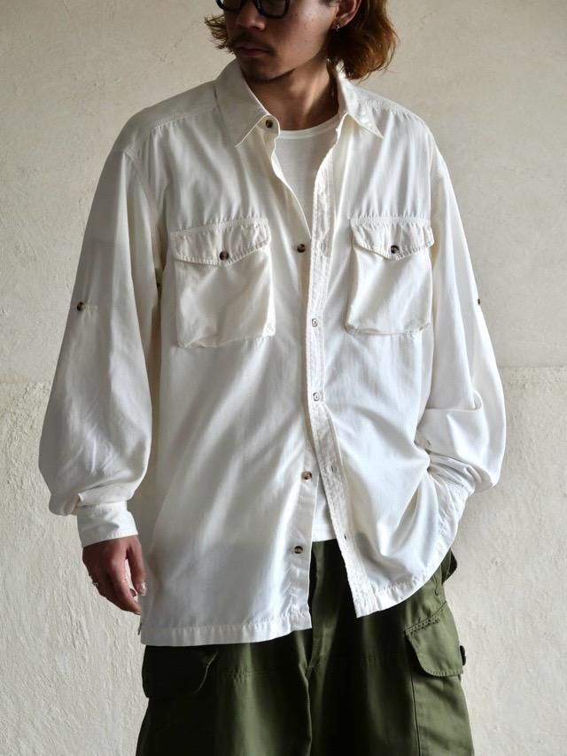 1990's L.L.Bean Nylon White Fishing Shirt