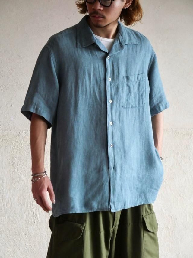 Smoky Blue 00's Banana Republic 100% Linen S/S Shirt