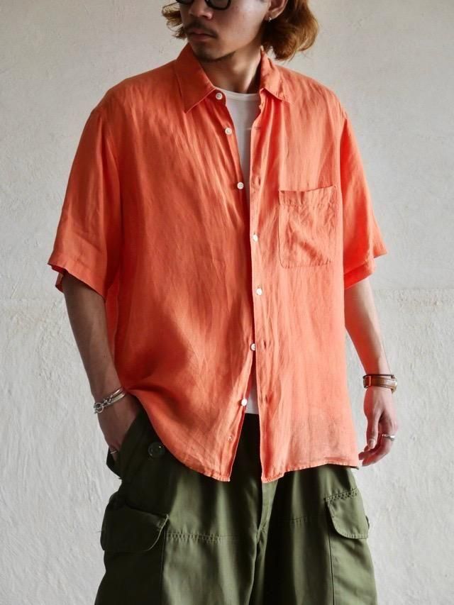 Salmon Orange00's Banana Republic 100% Linen S/S Shirt