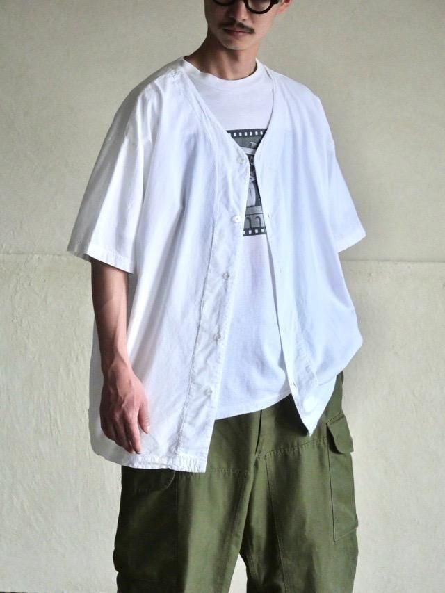 1990's Cotton White Baseball Shirt "Plane"