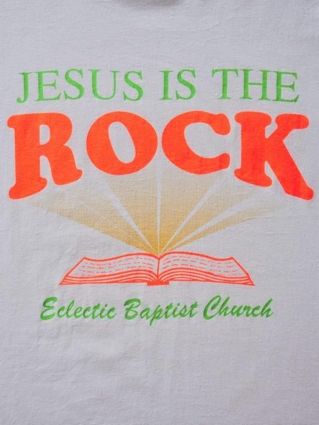 1990s Printed T-Shirt Jesus is the ROCK, Made in USA.