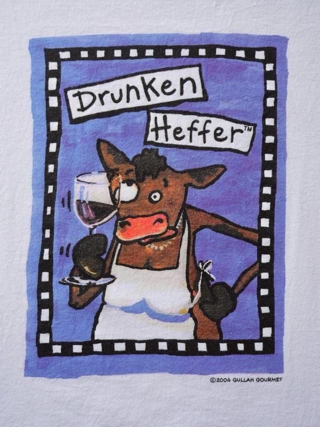 00s Printed T-Shirt, Drunken Heffer