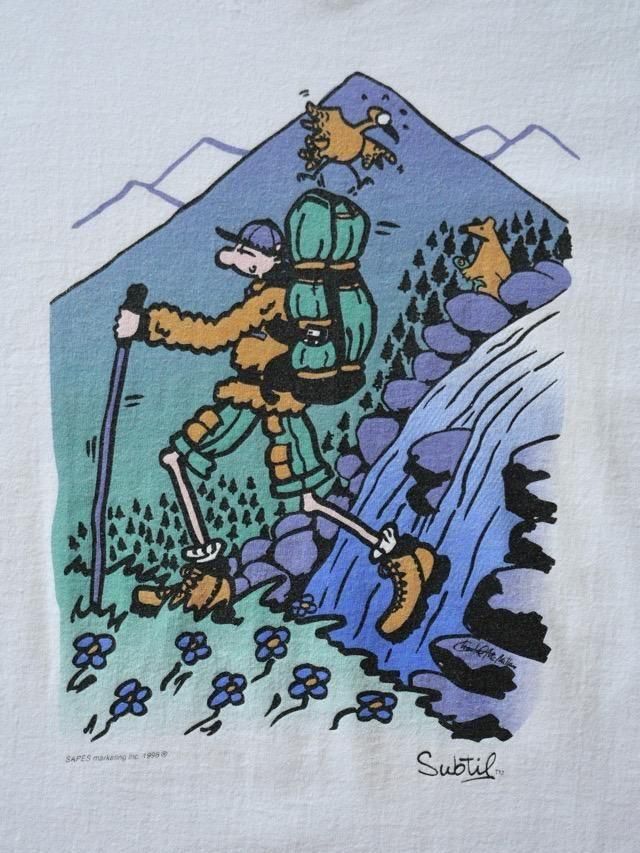 00s Printed T-Shirt Climbing, Made in USA.