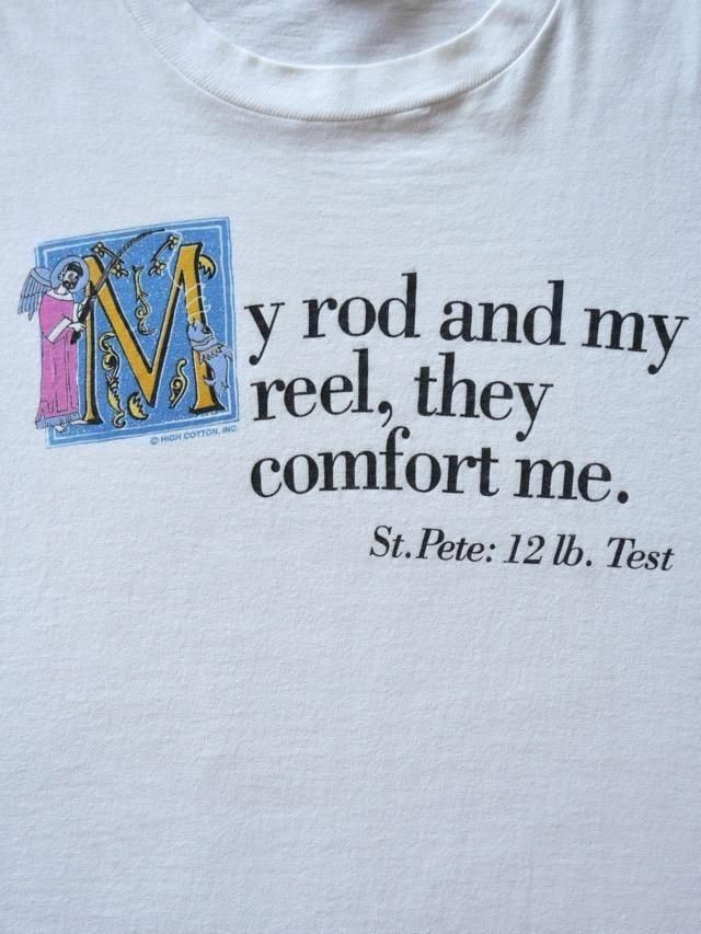 1990s Printed T-Shirt Christ Fishing, Made in USA.
