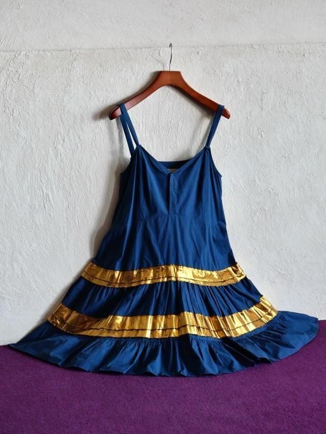 TOGA PULLA Blue&Gold Tiered One-piece