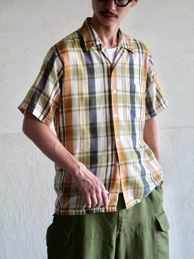 1960's Vintage Open-collar Check Shirt