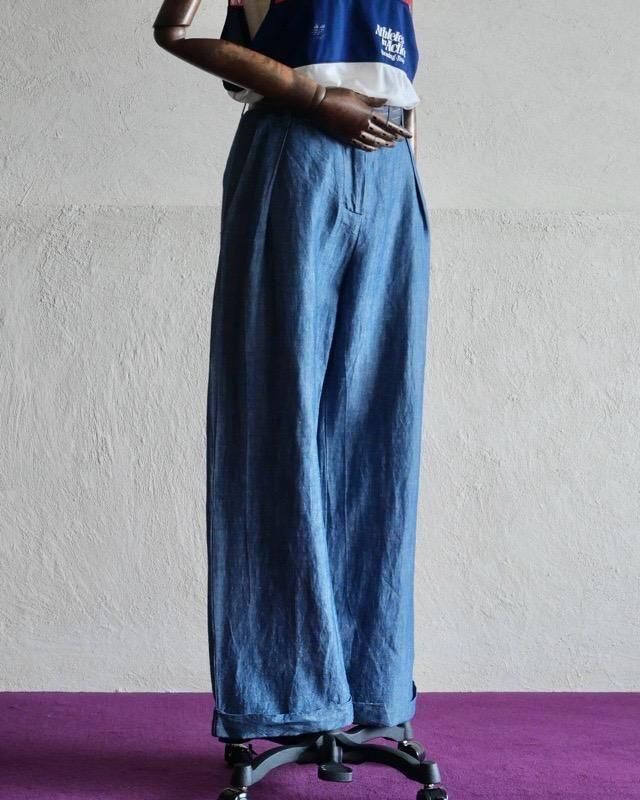 Women's Linen Trourers SelectionIndigo-Wide