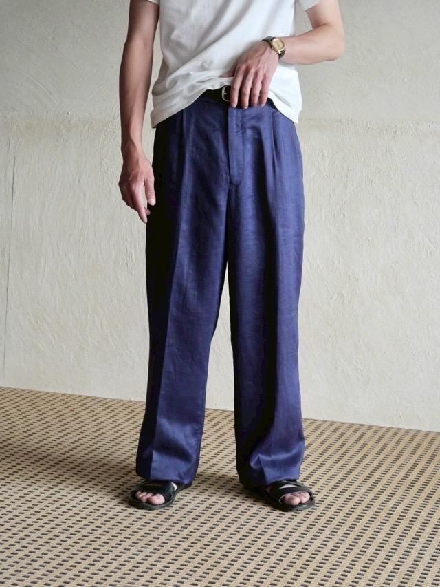 00's NEWGEN Tucks Linen Trousers