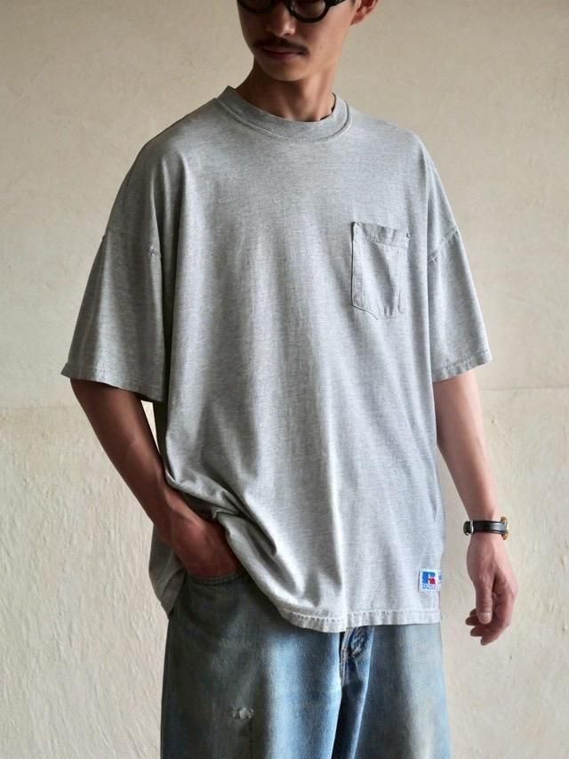 1990's Russell Hi-cotton Pocket T-shirt Gray