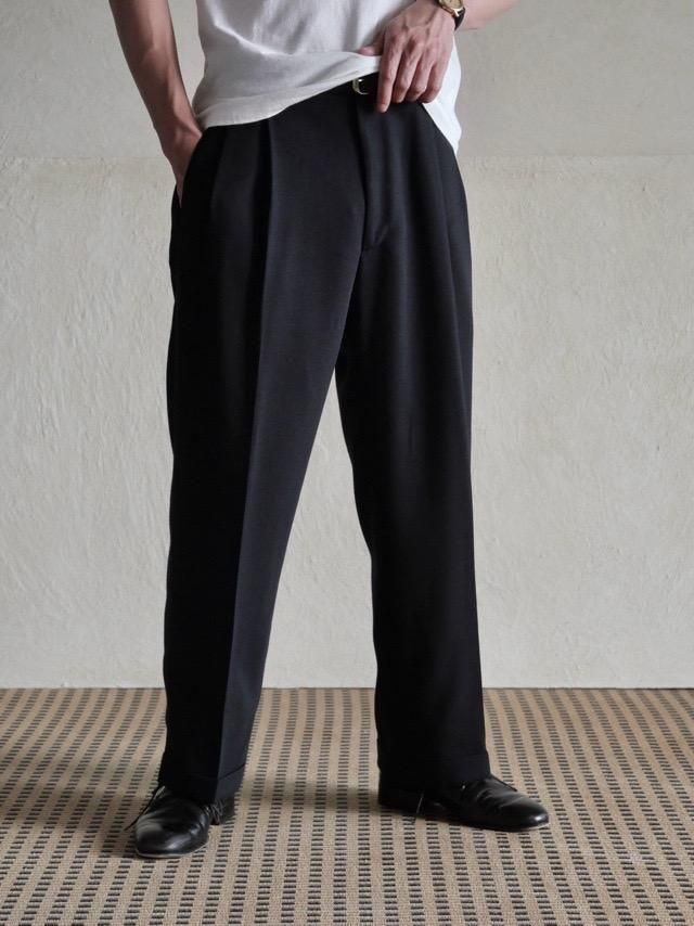 1990's Vintage 2Tuck Wide Trousers, Black