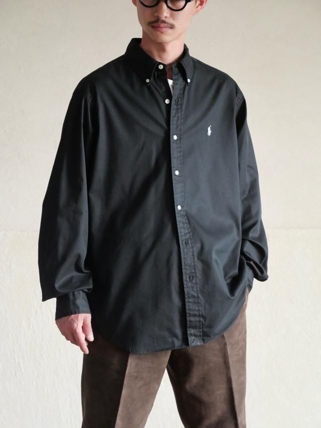 00's Vintage Ralph Lauren Cotton Black Shirt