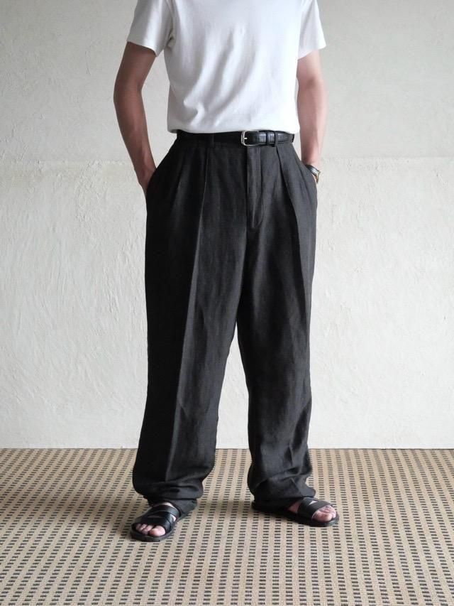 1990s Linen  Rayon 2tucks Trousers