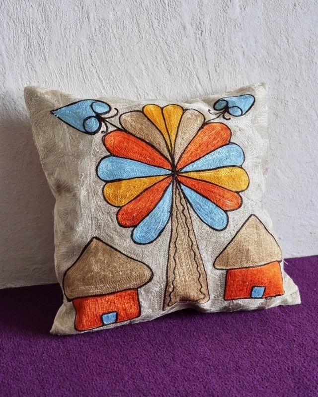 Embroidered Cotton Cushion Cover