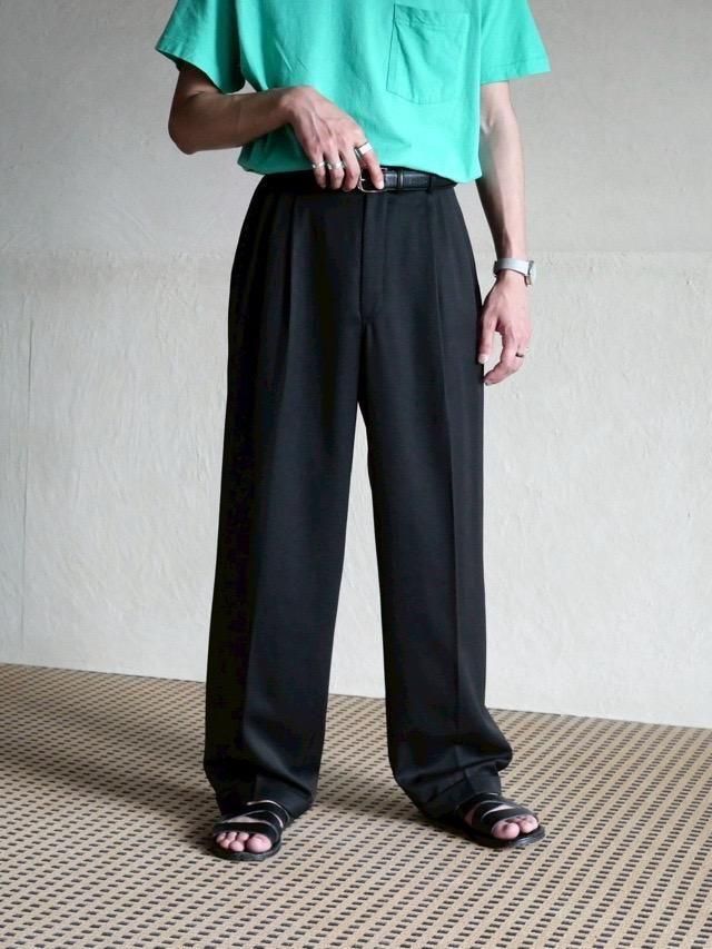 1990's HARRY ROSEN Black Wool Gabardine Trousers