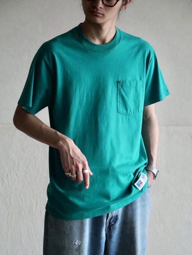 1980~90's Russell Turquoise Green Pocket T-shirt