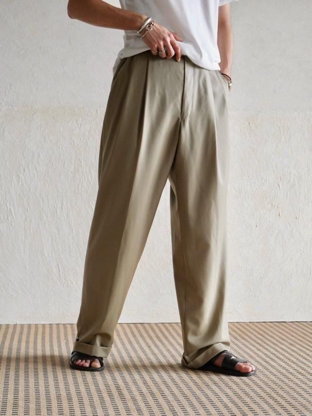 LAUREN Ralph Lauren 2Tucks Slacks Super 120s & Cashmer