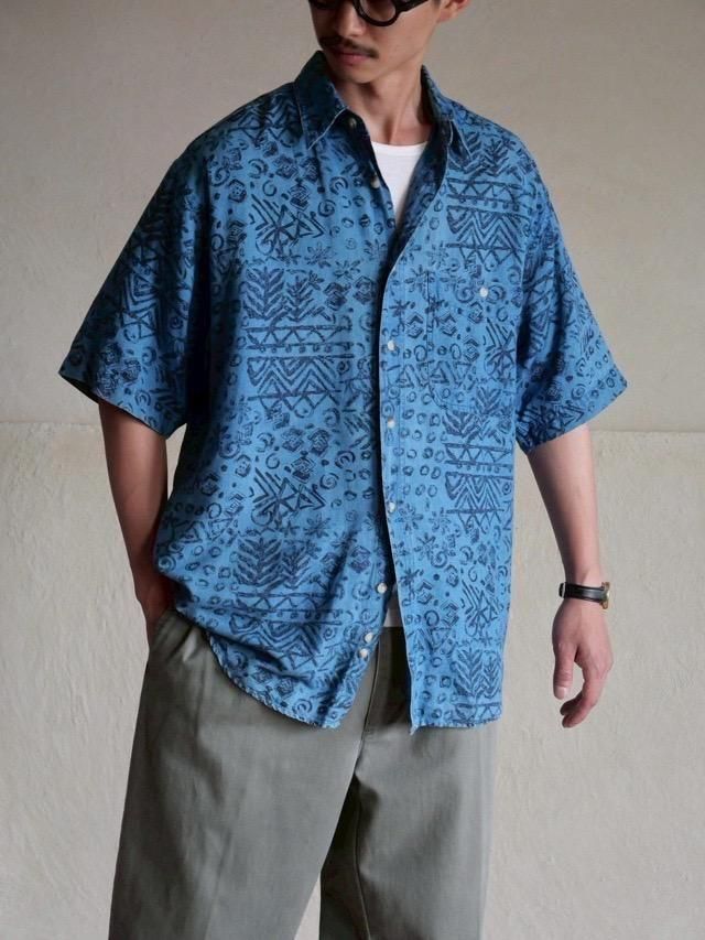 1990's Eddie Bauer LinenCotton Native S/S Shirt