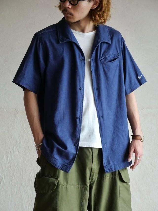 00s NIKE Shark-collar Cotton Shirt