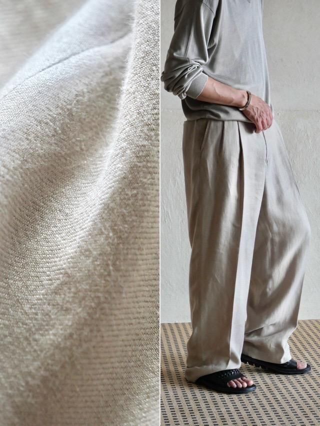 00's BROOKS Color Linen Trousers, Ivory
