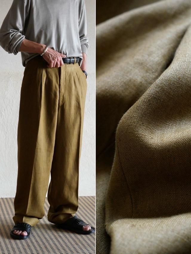 00's Color Linen Trousers, Ocher