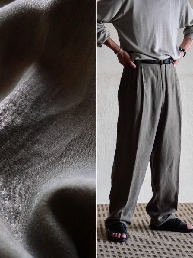 1990's Unknown Color Linen Trousers, Brown