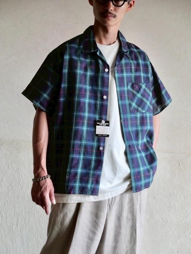 DEADSTOCK 1960s Vintage Palermo Open-collar Check S/S Shirt