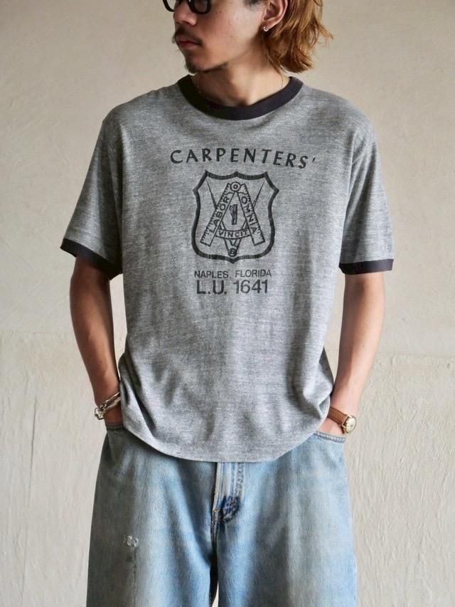 1970~1980's Unknown Printed Ringer T-shirt, Heather Grey