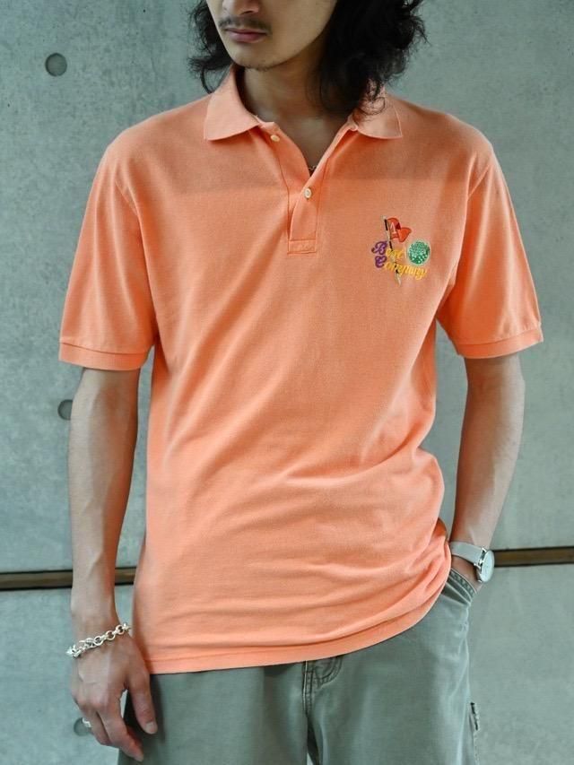1980~90's Italian Vintage "BEST COMPANY" Orange Polo-shirt "7colors Embroidery"