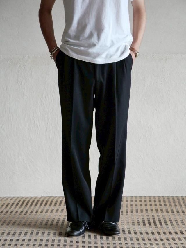 1990s Vintage Zegna Wool Gabardine Trousers, Black