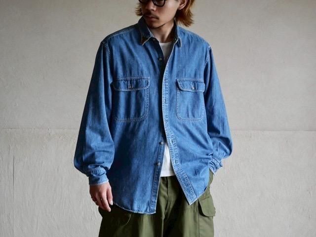 1980~90's BANANA REPUBLIC Denim&Leather Shirt