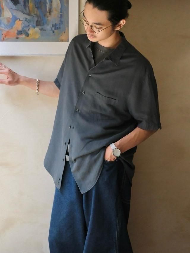 1990's GIORGIO ARMANI Linen&Rayon S/S Shirt