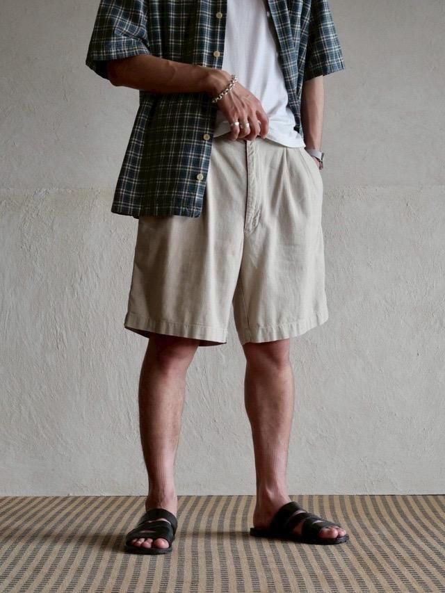 00's  LinenCotton 2tucks shorts