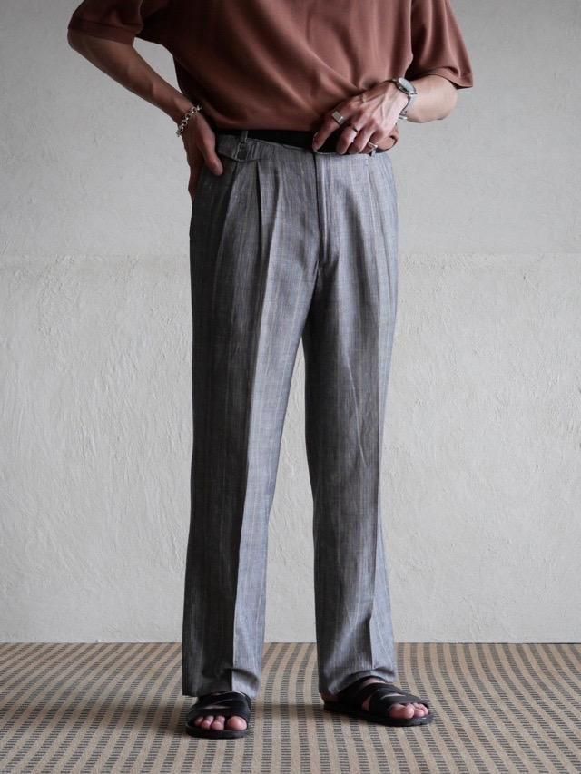 1980-90's Italian LinenCotton Stripe Trousers