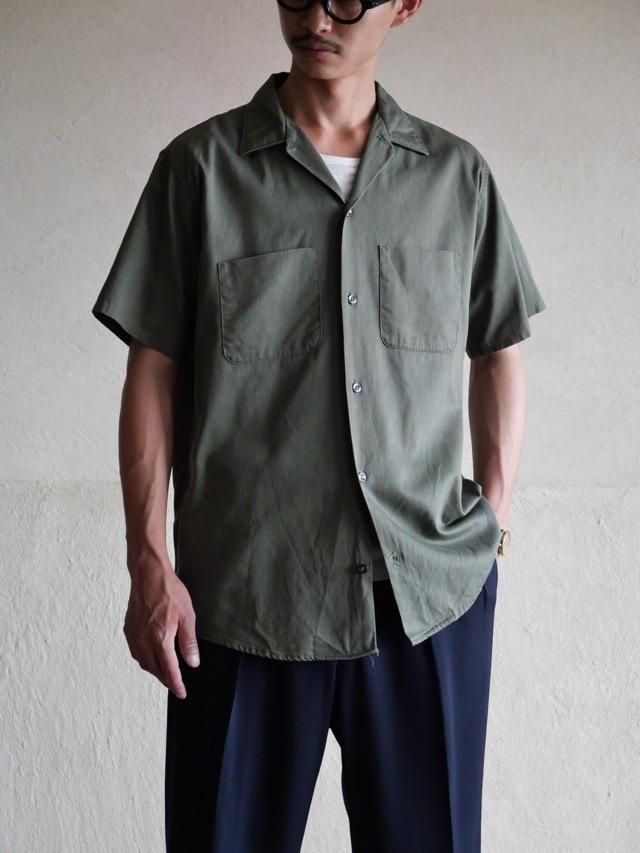 1960's Vintage Olive Cotton Pique S/S Shirt