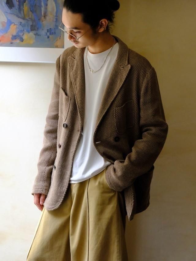 MONTEDORO, Heavy Weight Cotton&Linen 
Double-Breasted Jacket