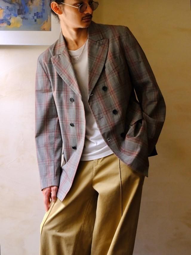gigli by RomeoGigli, Wool&Cotton Check
Double-Breasted Jacket
