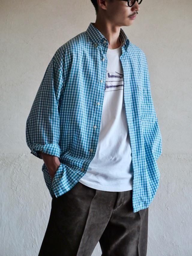 00's Italian Gingham Cotton Check Shirt