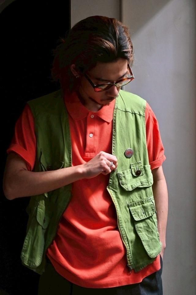 1990~00's Cotton-twill Pocket Vest "Light-green"