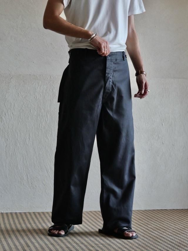 &#127465;&#127466;1981s Black Herringbone Work Pants 