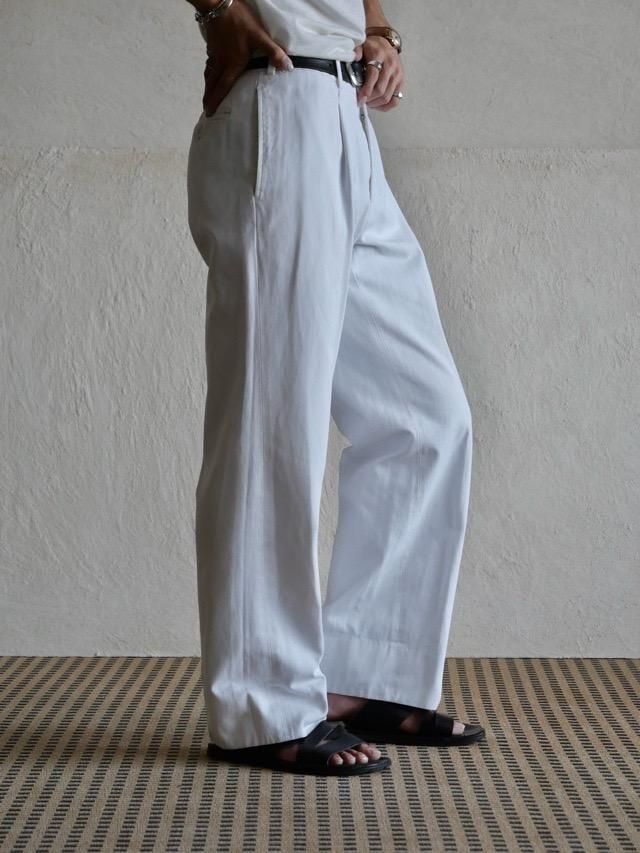 &#127470;&#127481;1990s Cotton Twill White Work Trousers