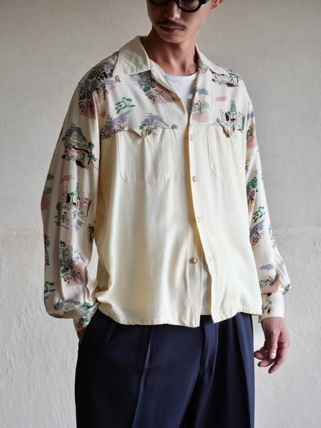 1940's Vintage Delmonico Rayon Switched Shirt