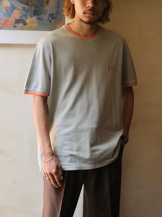 Italian Limited FRED PERRY T-shirt, Gray&Orange