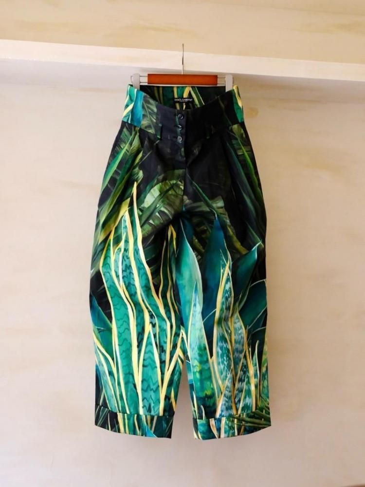 Dolce&Gabbana Printed Cotton Wide Pants