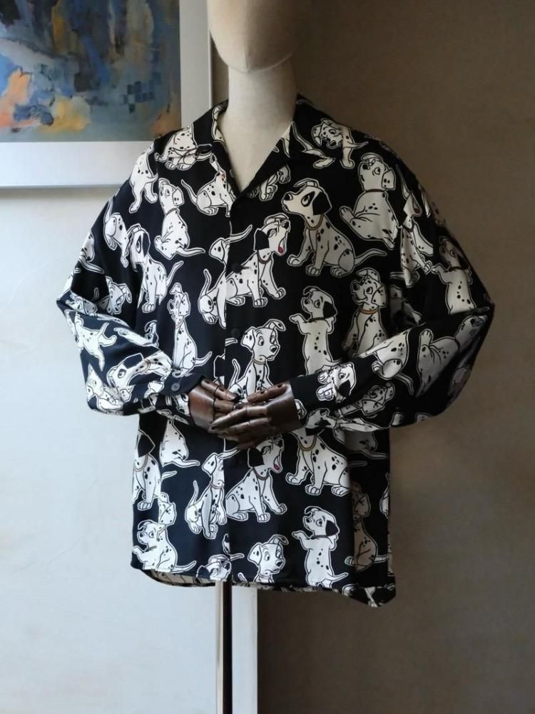 1990's ERNEST LE GAMIN from Paris, Disney Printed Rayon Shirt "101 Dalmatians"