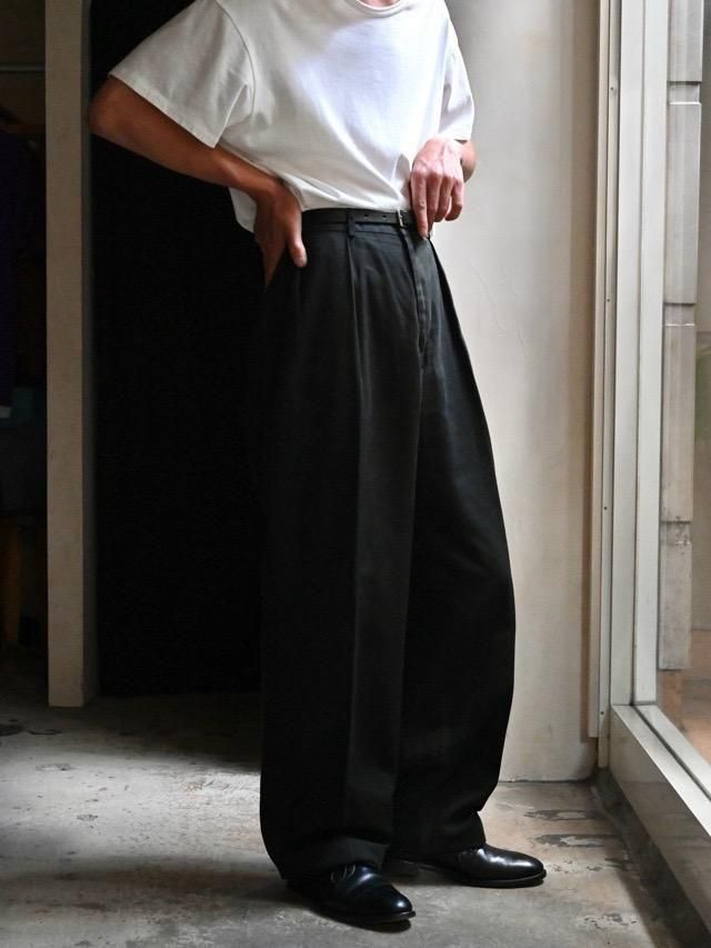 1990's RalphLauren C55%L45% Black Trousers