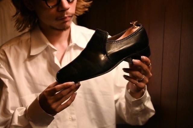 ~1980s Florsheim Leather Slip-on Shoes, Black
