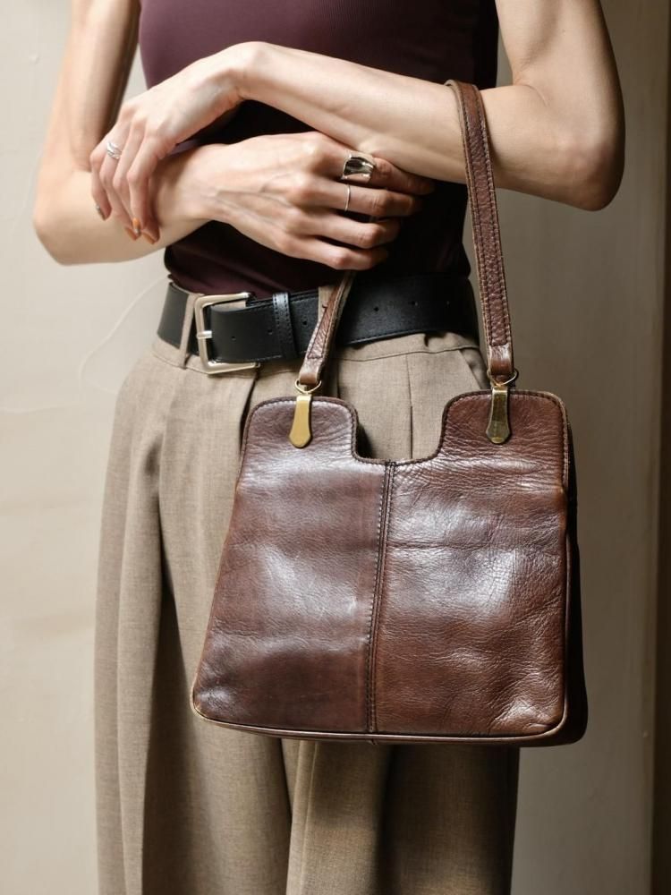 1980's Denmark Vintage Leather Bag "Bear Face"