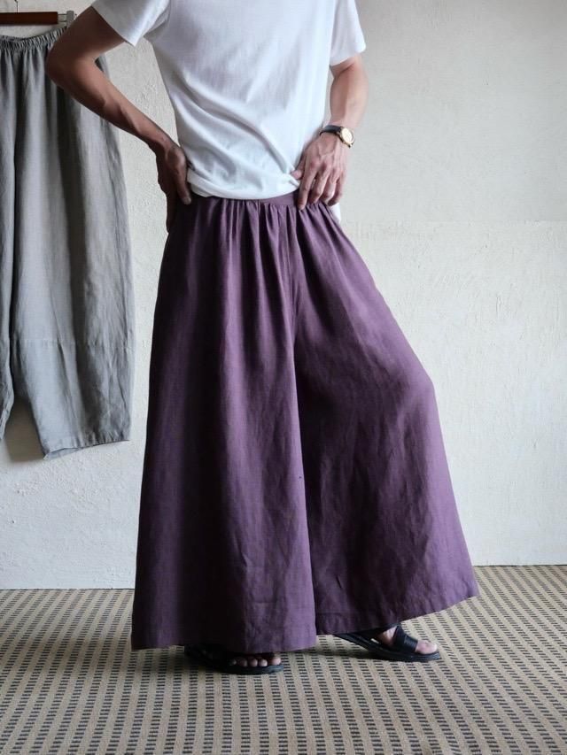 ɻ纰 Hakama Silhouette Linen Easy Pants