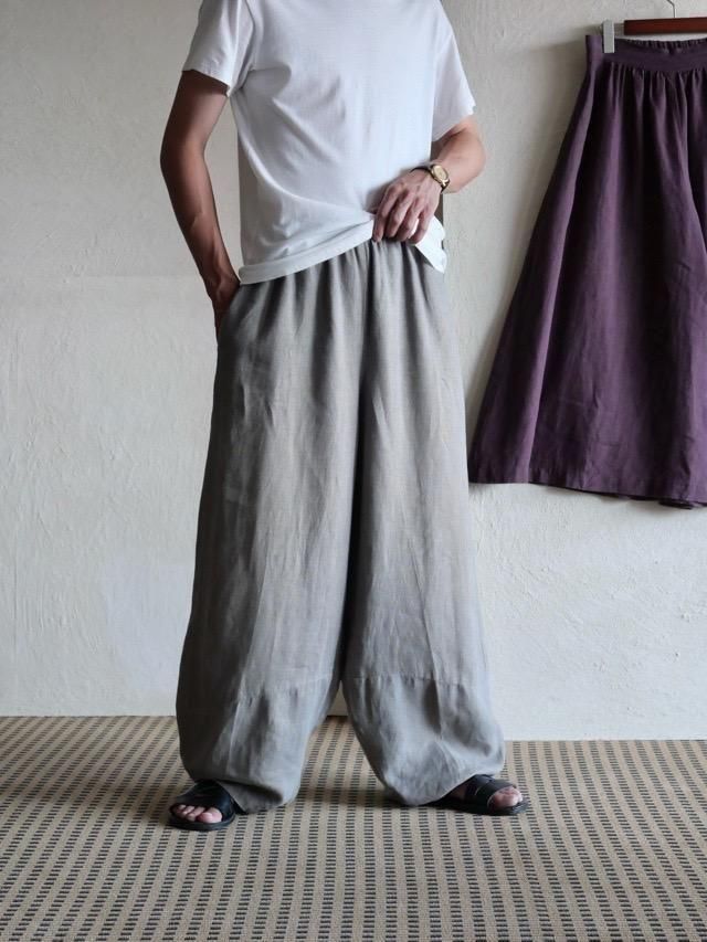 ɳ Wide Silhouette Linen Easy Pants