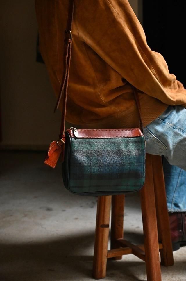 1990's RalphLauren Black Watch Leather Shoulder Bag